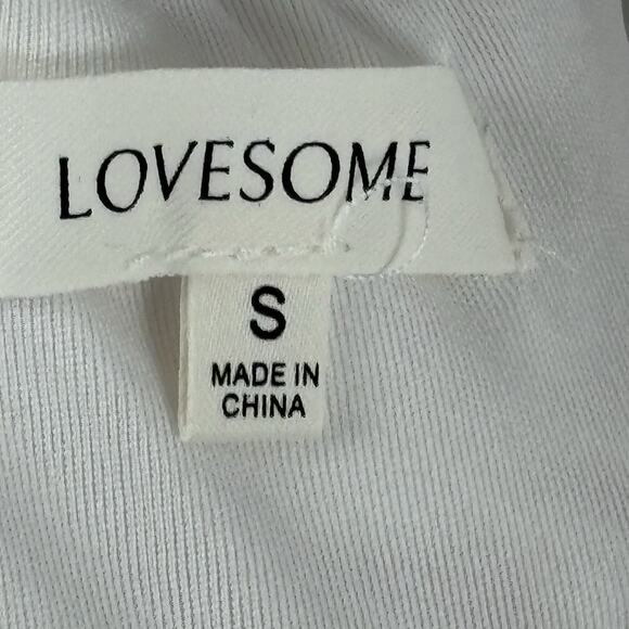 Lovesome Lace-Up Sequin Slip Dress Gown Prom Homecoming Wedding White Sz S - Picture 10 of 11